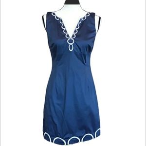 CK Bradley navy and white sheath dress size 4